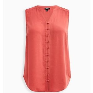 NWT 6X Torrid Harper Button-up Sleeveless Blouse